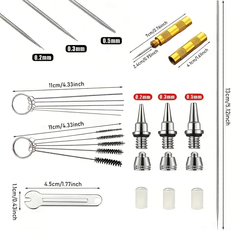 24-Piece Airbrush Replacement Parts Set