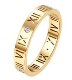 Crystal Zircon Stainless Steel Ring Band