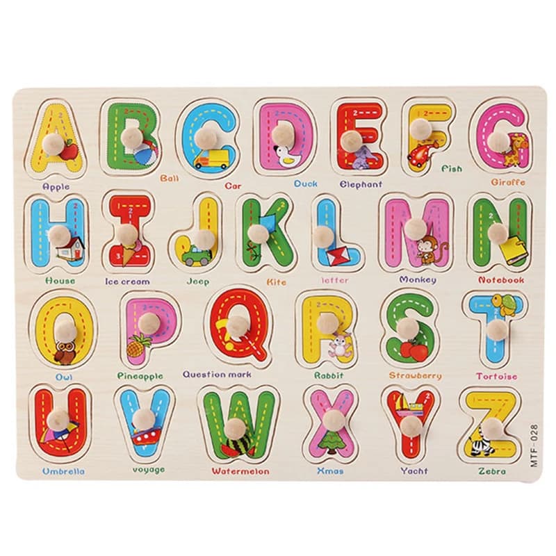 Wooden Peg Puzzles for Toddlers