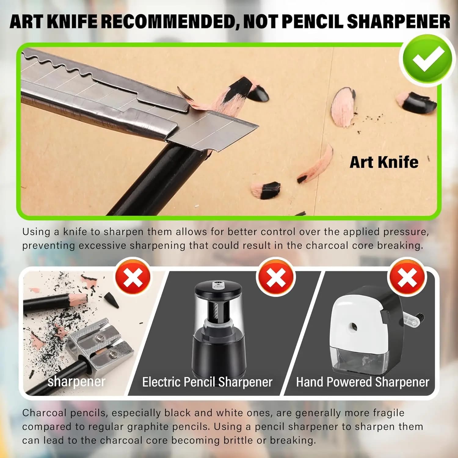 Colored Charcoal Pencils Drawing Set 12 Pieces