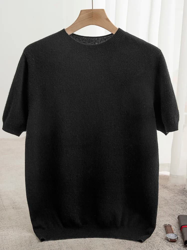 Men's Merino Wool Short Sleeve Sweater