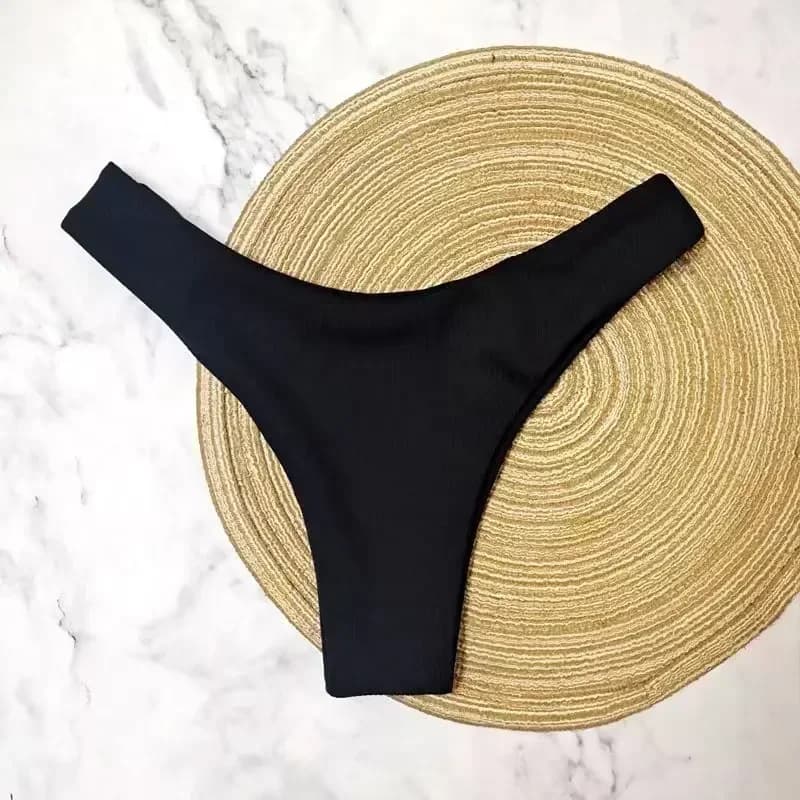 Women's Low-Waisted Red Thong Bikini Bottom