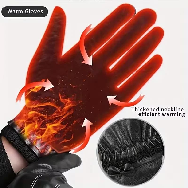 Women's Genuine Leather Winter Gloves