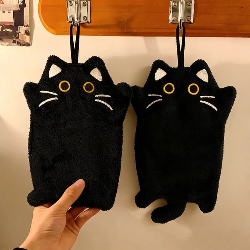Cute Cat Cartoon Hand Towel