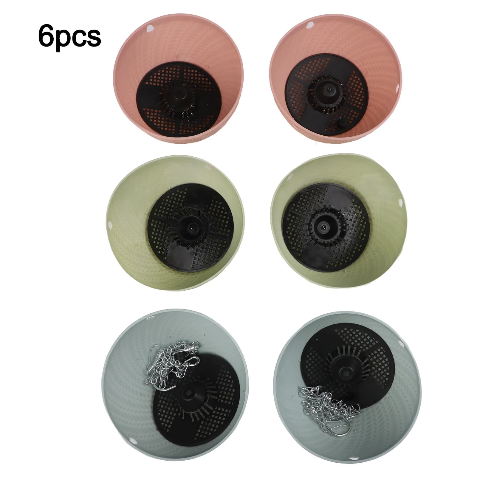 Hanging Plastic Plant Pots Set of 6