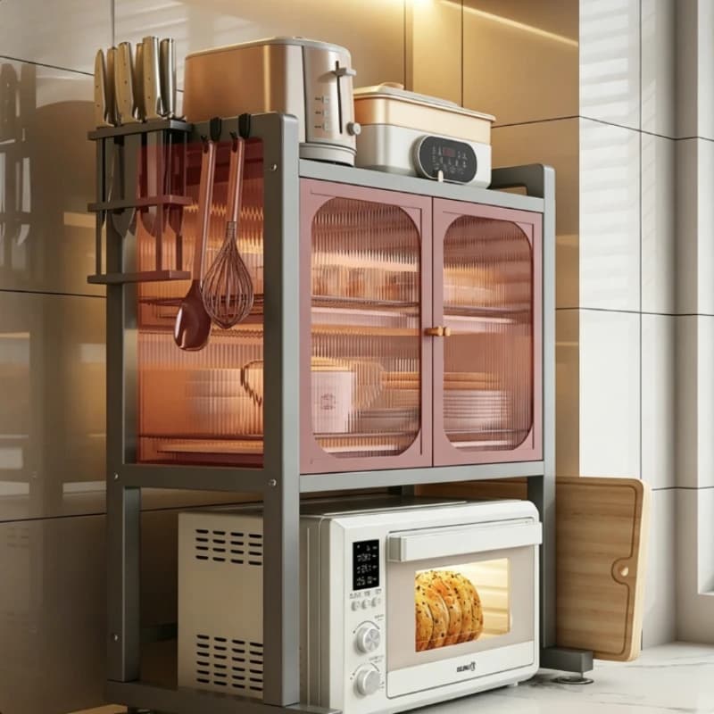 Countertop Kitchen Spoon Holder Door Storage Shelf