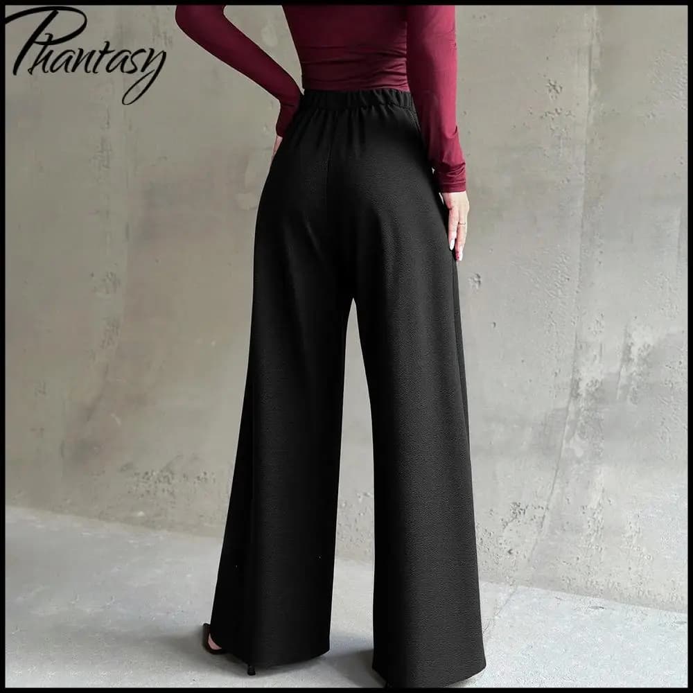 Women's High-Waisted Straight-Leg Suit Pants