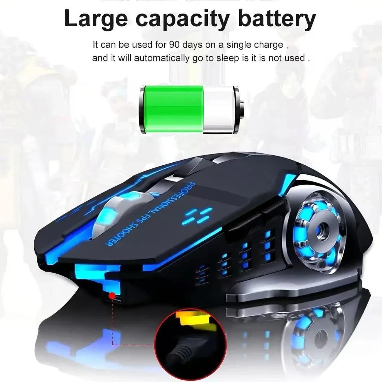 Wireless Gaming Mouse with RGB Lighting