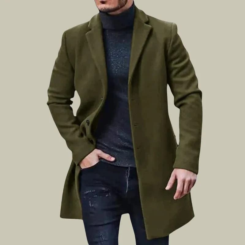 Men's Wool Overcoat Mid-Length