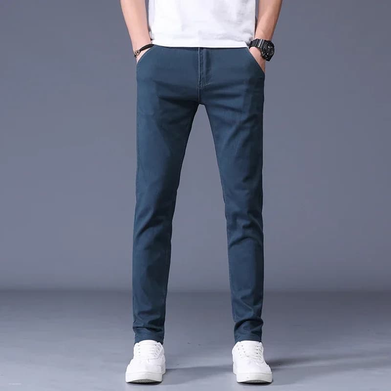 Men's Slim Fit Khaki Casual Trousers