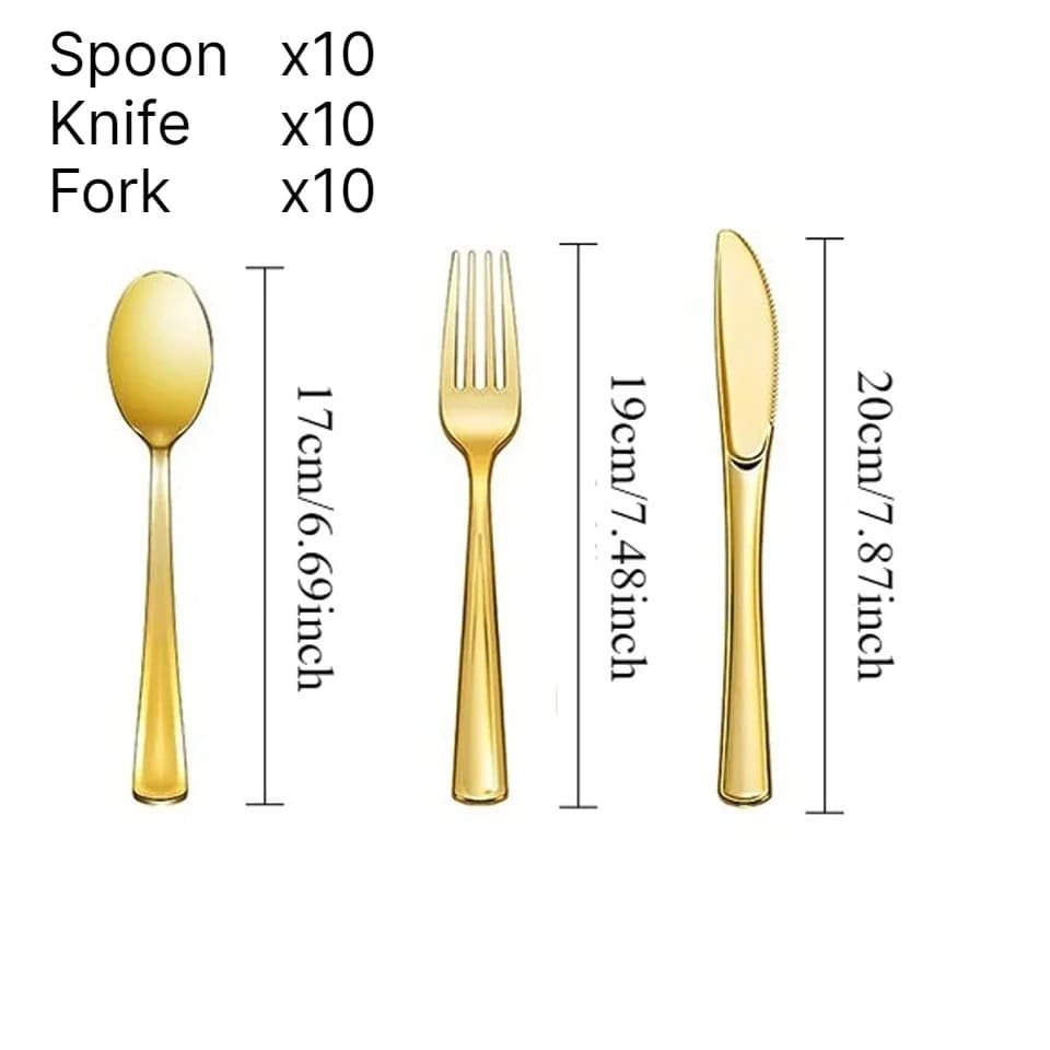 Gold Rim Disposable Dinnerware Set