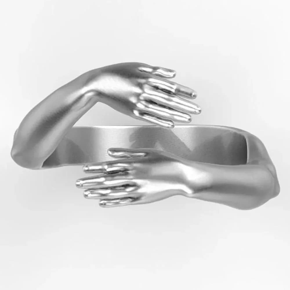 Hands Hug Open Adjustable Ring