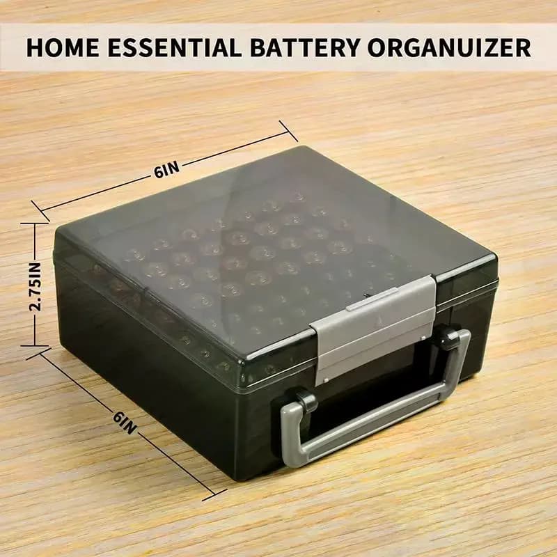 Battery Storage Organizer Holds 72 AA AAA Batteries Battery Box Case Garage Container Home Drawer Organization Dispenser Holder