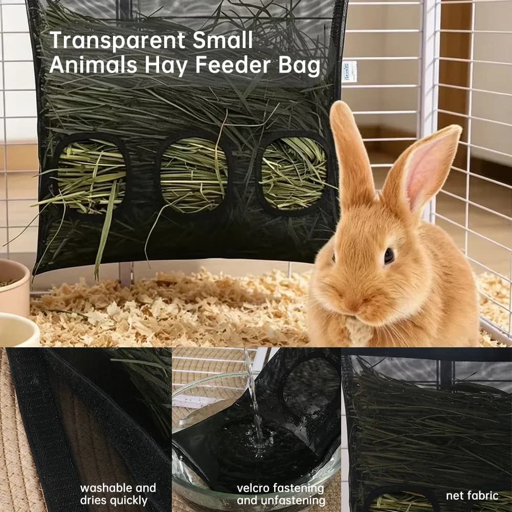 Transparent Hanging Hay Feeder Pouch