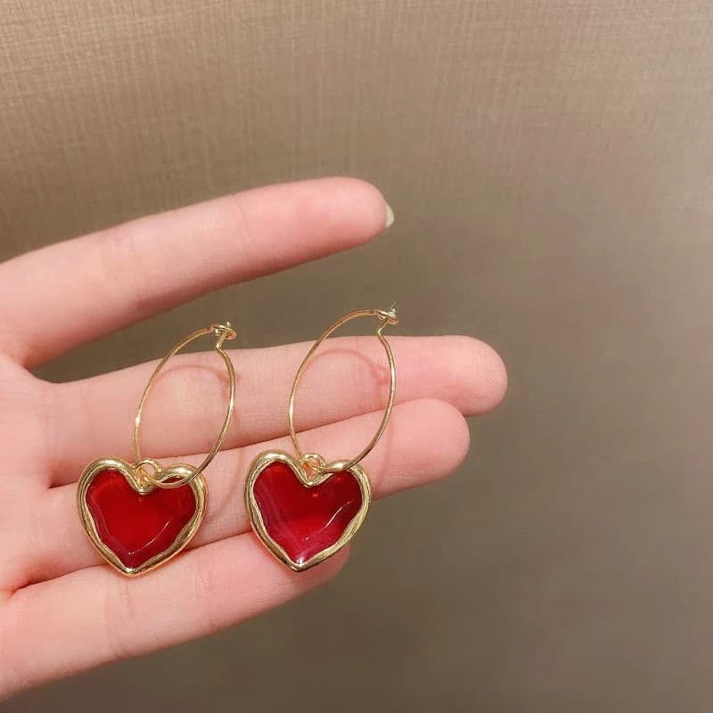 Heart Pearl Drop Earrings