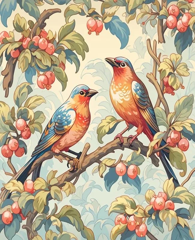 Paint By Numbers Bird Illustration Art Kit