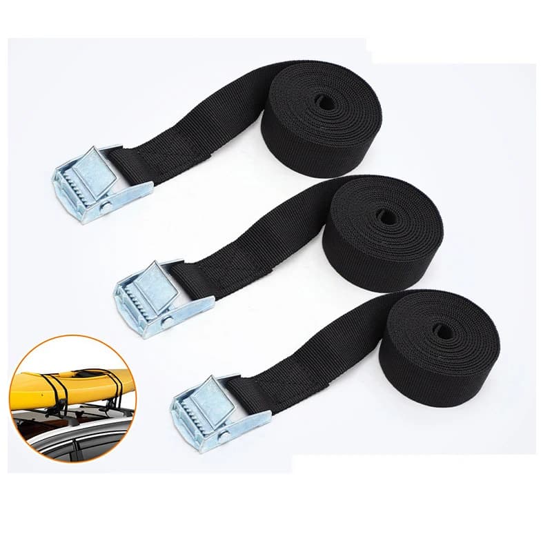 New 1M/2M/3M/4M/5M Black Buckle Tie-Down Belt Cargo Straps for Car Motorcycle Bike Metal Buckle Tow Rope Strong Ratchet Belt