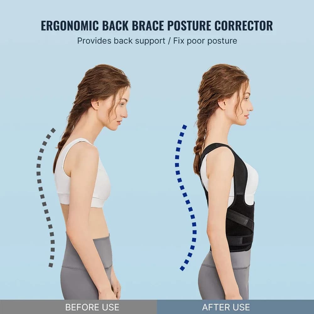 Posture Corrector for Women Men, Brace for Upper and Lower Back Pain Relief, Adjustable Fully Back Support Improve Back Posture