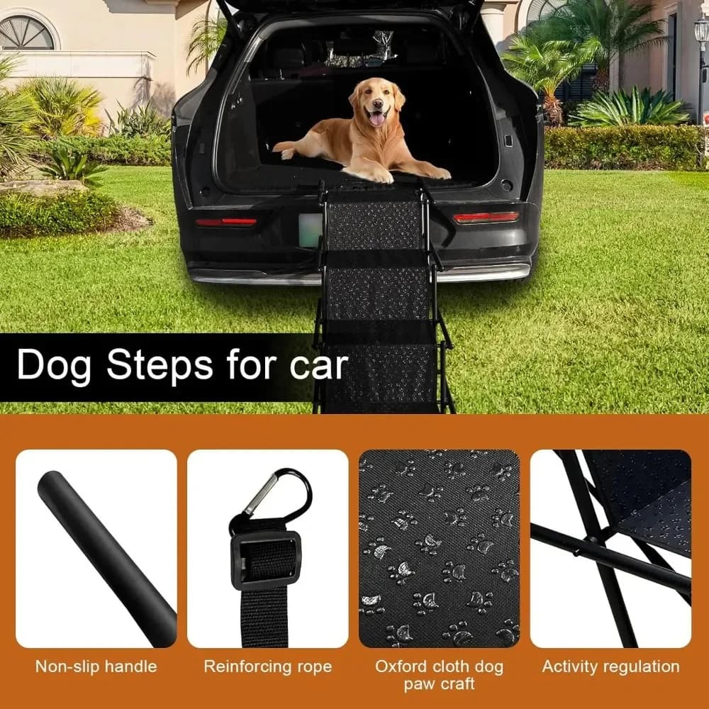 Foldable Dog Car Ramp with Non-Slip Steps