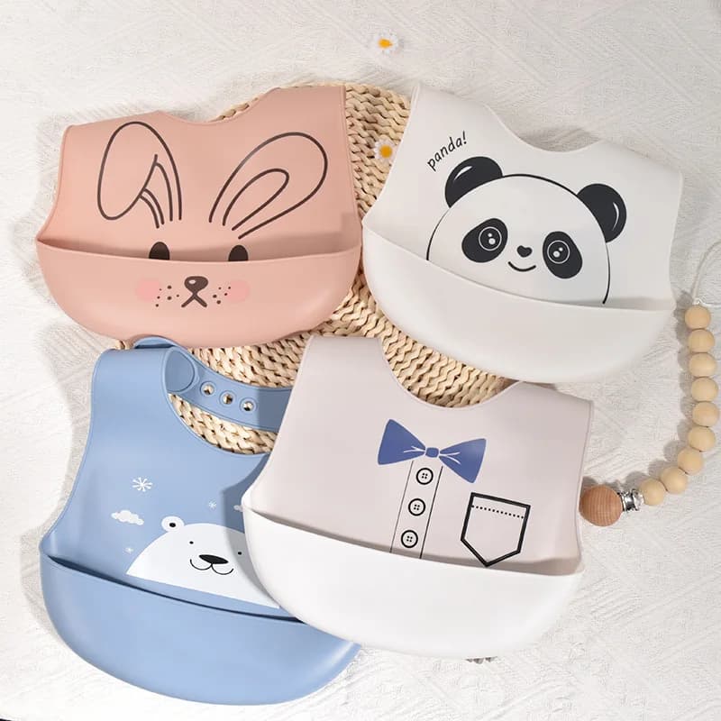 Baby Waterproof Silicone Bibs With Bowknot Apron