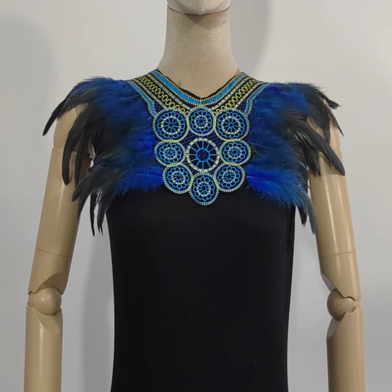 Halloween party costume, collar, scarf, Gothic feather collar and shoulders, witch role-playing available for both women and men