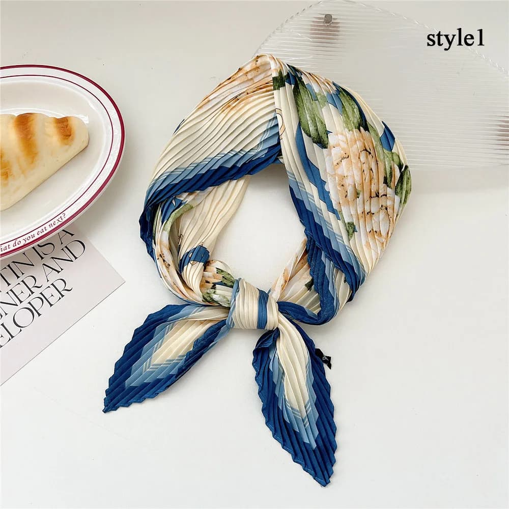 Fold Square Scarf Women Spring Summer Fashion Bandanas Bag Hat Head Hair Shawl Wraps Elegant Lightweight Luxury Hair Accessories