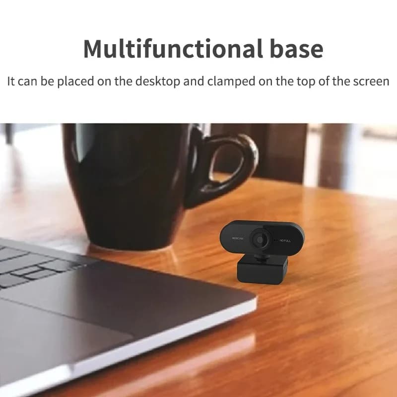 Webcam with Microphone, USB Computer Camera for Video Calls, Zoom, Teams, Streaming, Plug and Play for PC, Mac