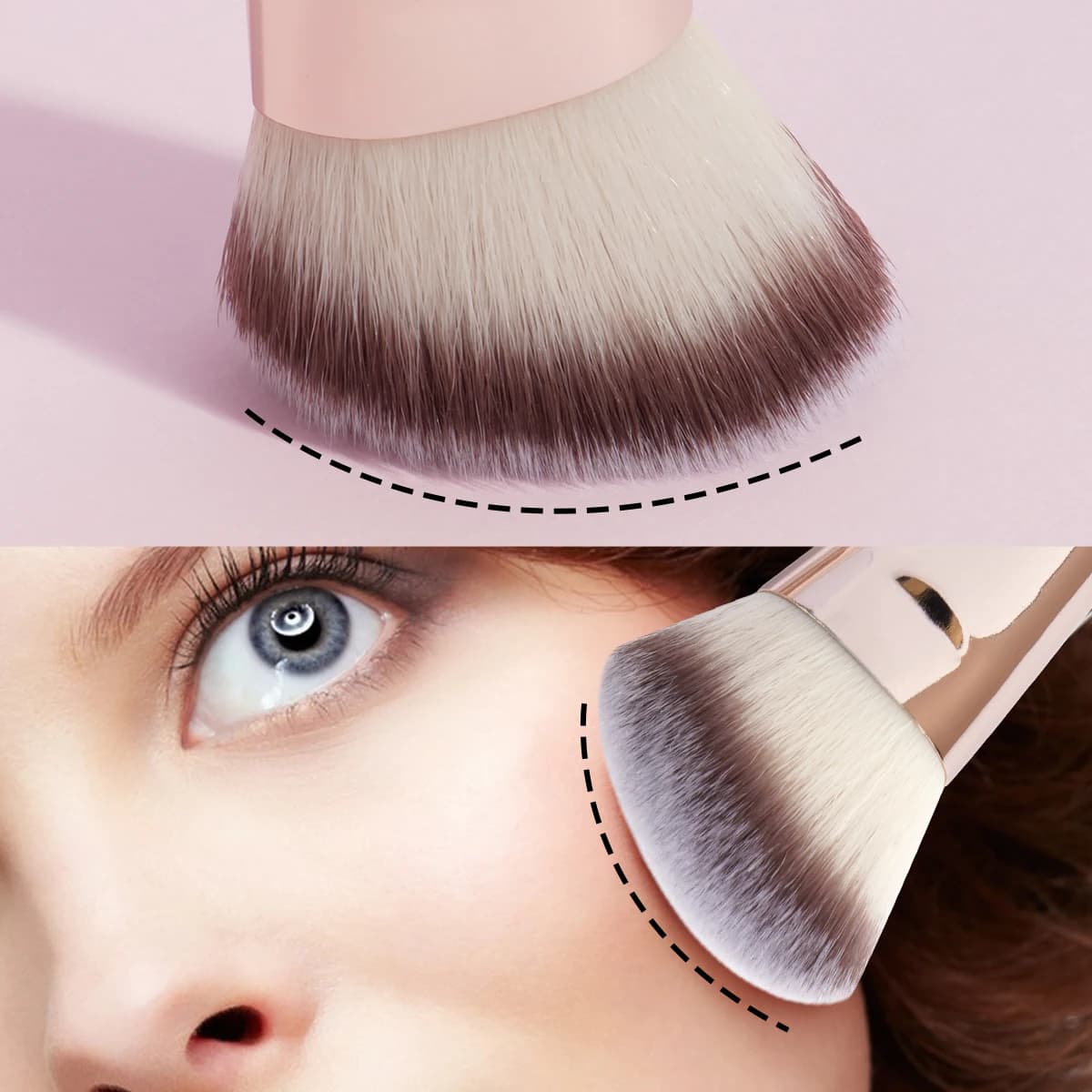 MAANGE 4pcs Basic Makeup Brushes Set With Box Dual-ended Foundations Powder Blush Details for Eyeshadow Brushes Beginner Travel