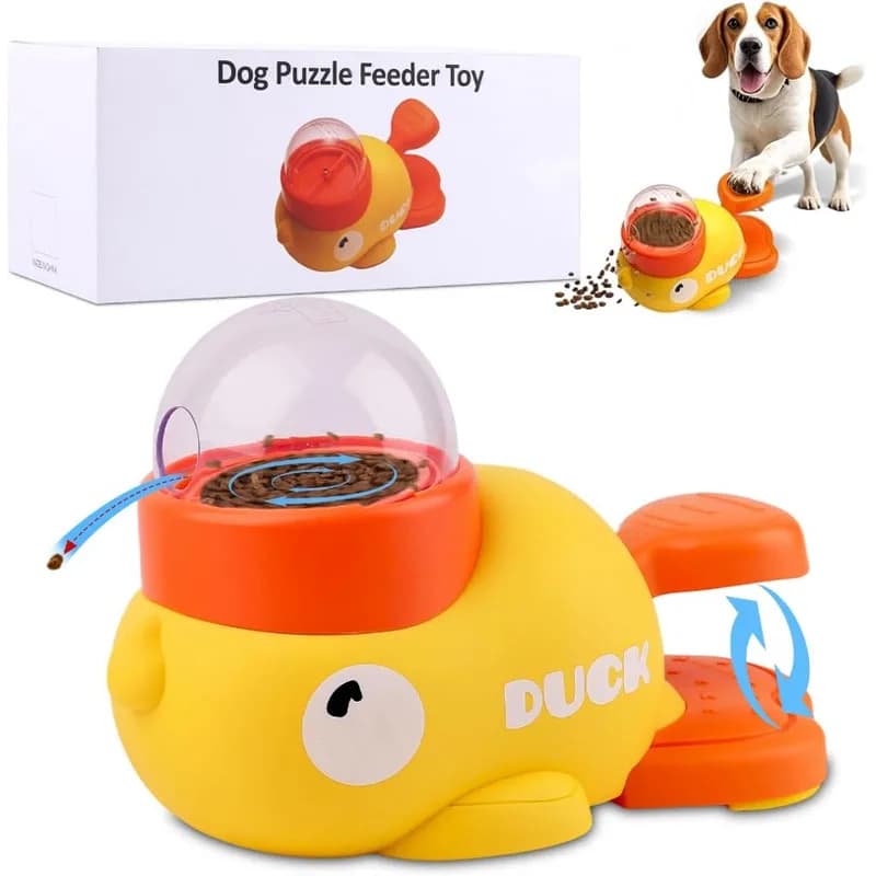 Interactive Dog Puzzle Feeder With Button