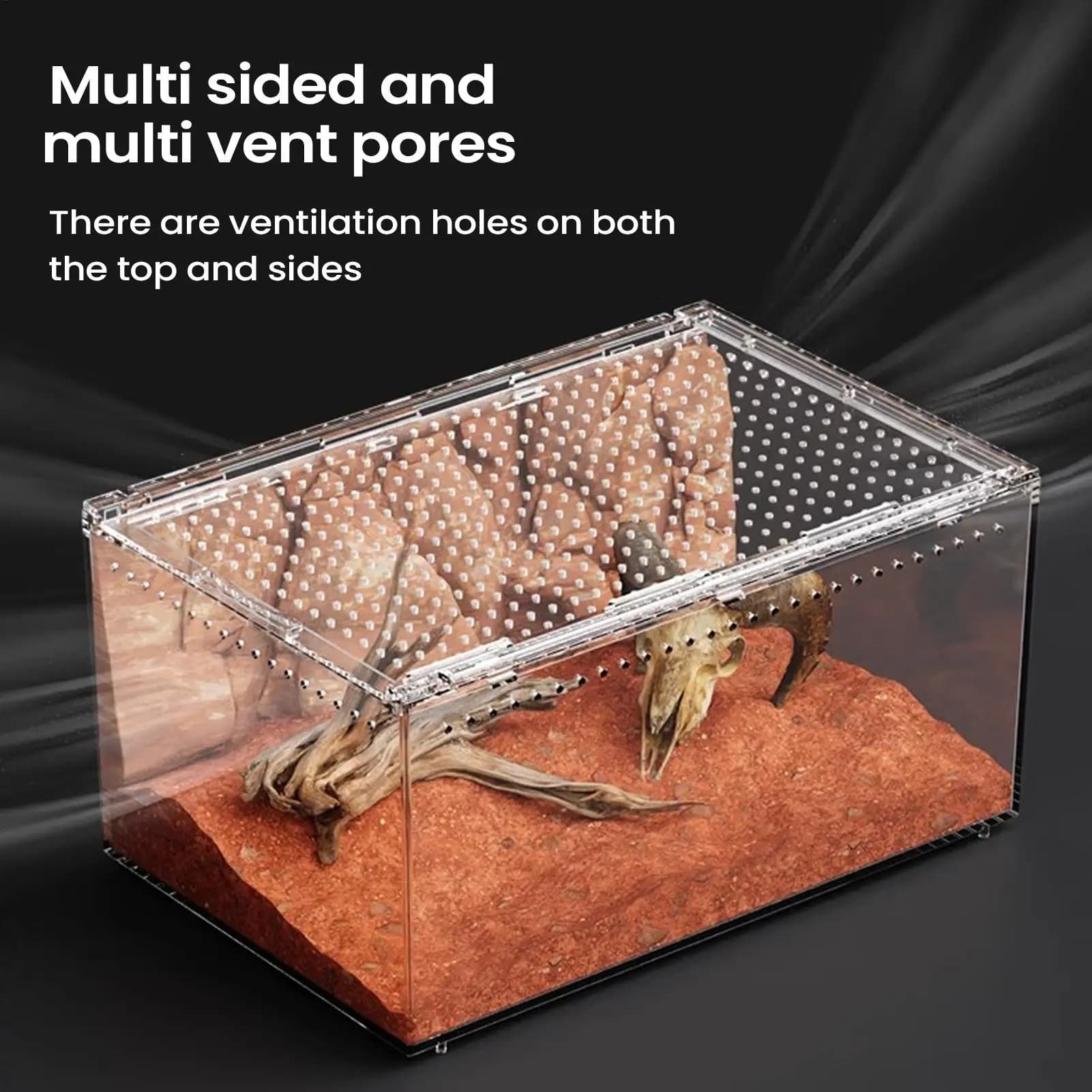 Transparent Reptile Terrarium Tank With Ventilation
