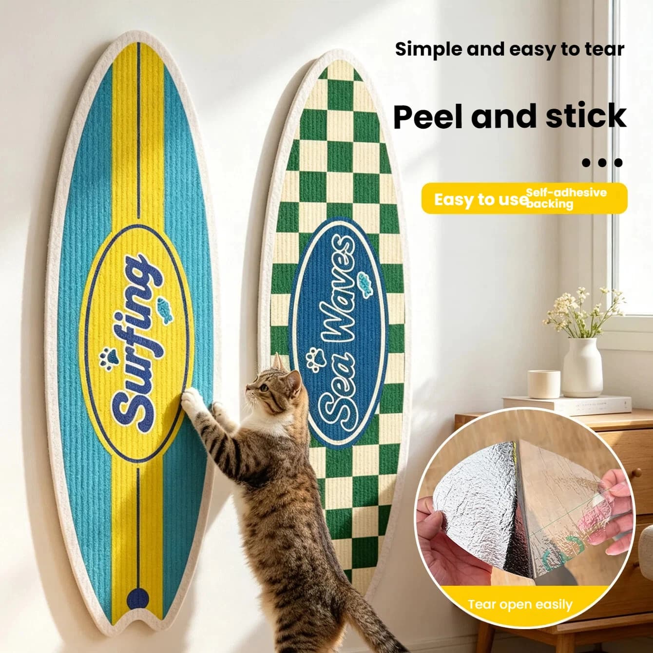 Surfboard Wall-Mount Cat Scratcher