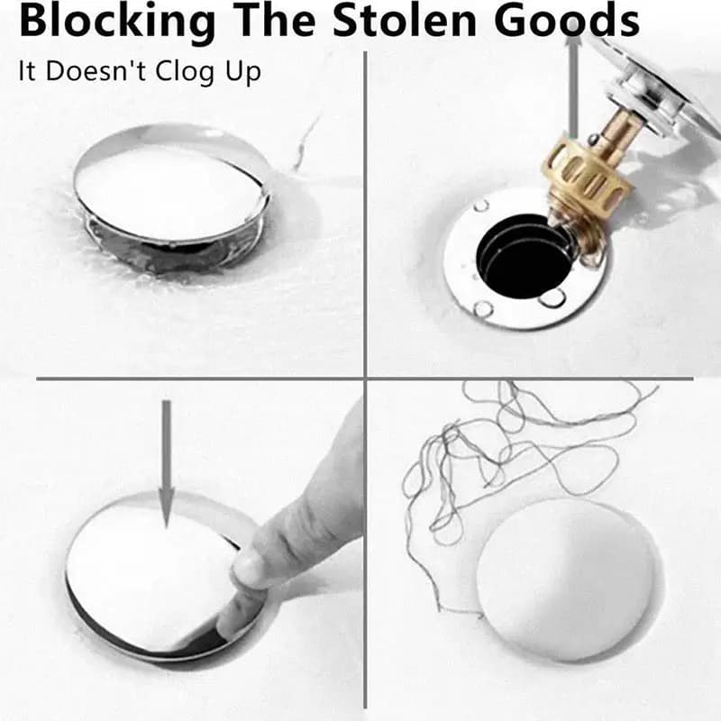 Bathroom Sink Drain Plug Push Button Stopper