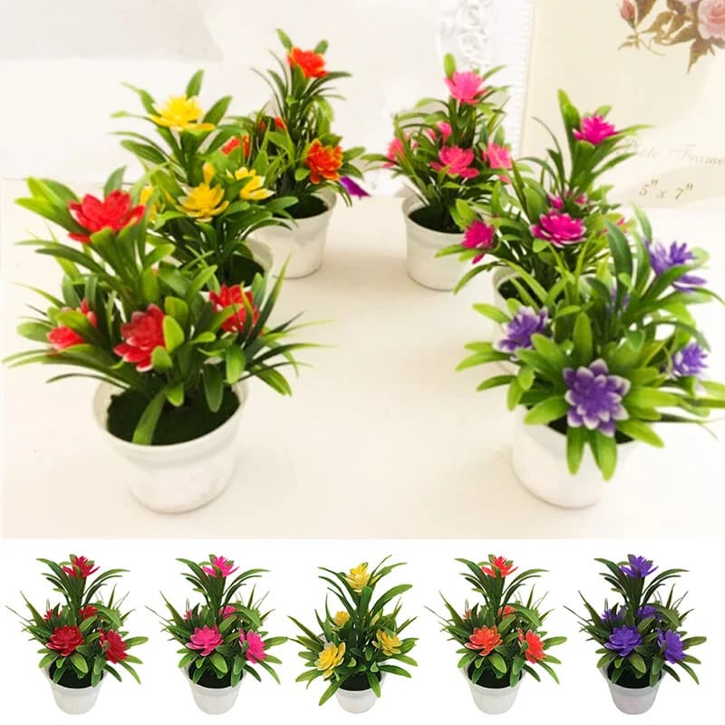 Artificial Lotus Flower Plant Pot Arrangement