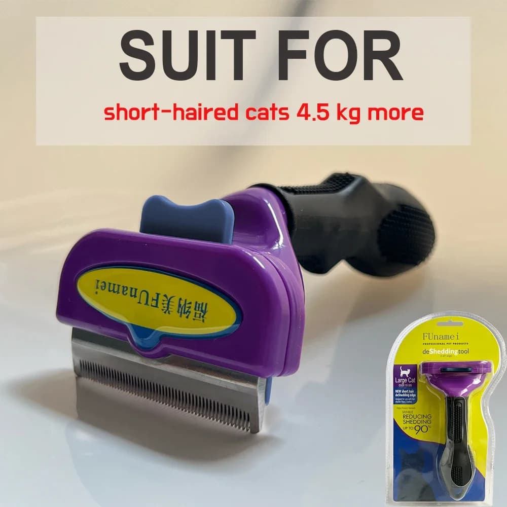 Pet Deshedding Brush with Curved Edge