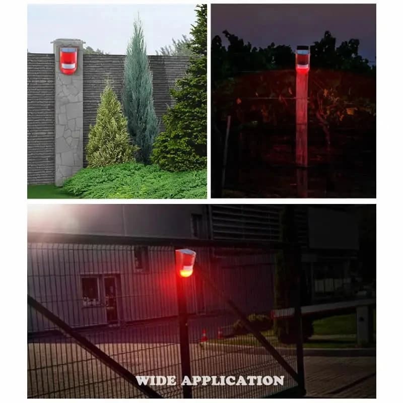 Solar Motion Detector Alarm Light with Strobe Siren