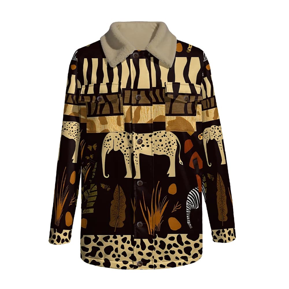 Retro Geometric Parka Jacket