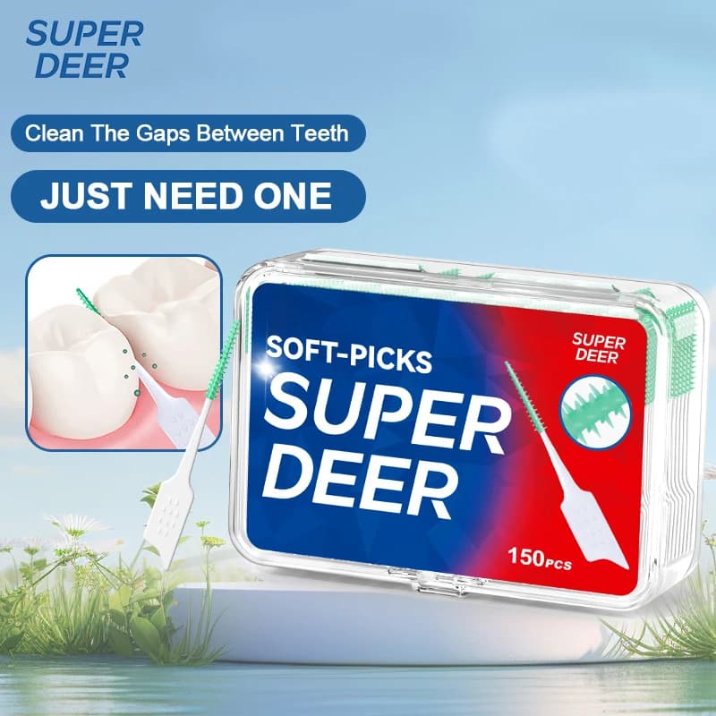 Interdental Floss Picks with Brushes