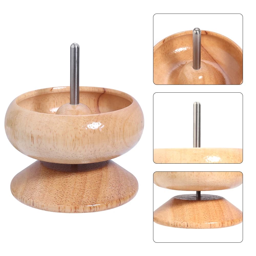 Wooden Spin Beading Tools Storage Bowl Kit
