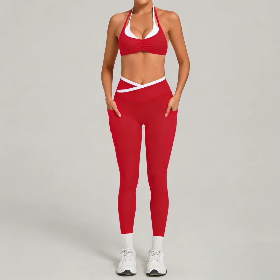 Women's Backless Halter Yoga Set