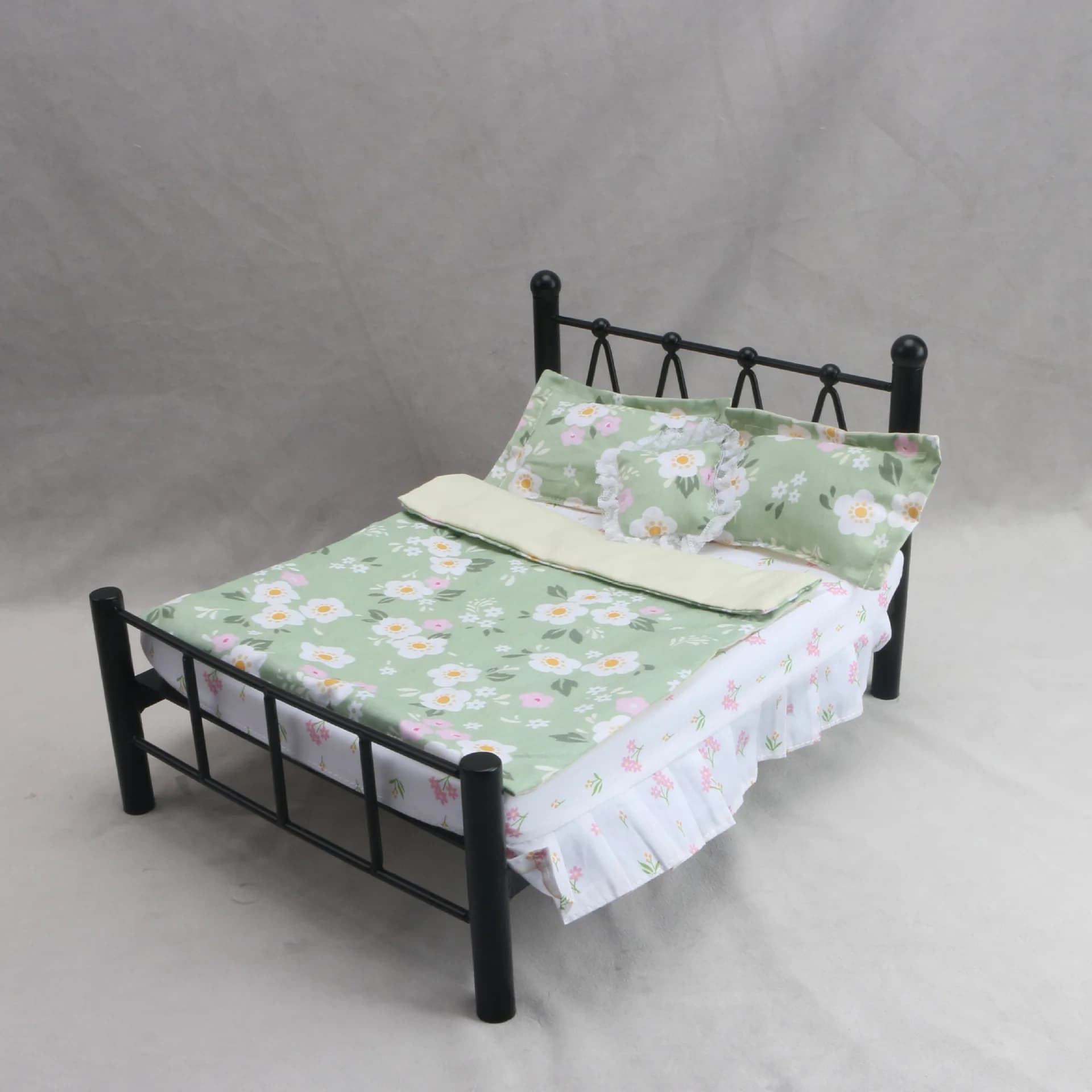 1/6 Dollhouse Miniature Bedding Set Series Of Literary Bedding Single Bed Set With Double Bed Blyth Doll Decoration Accessories