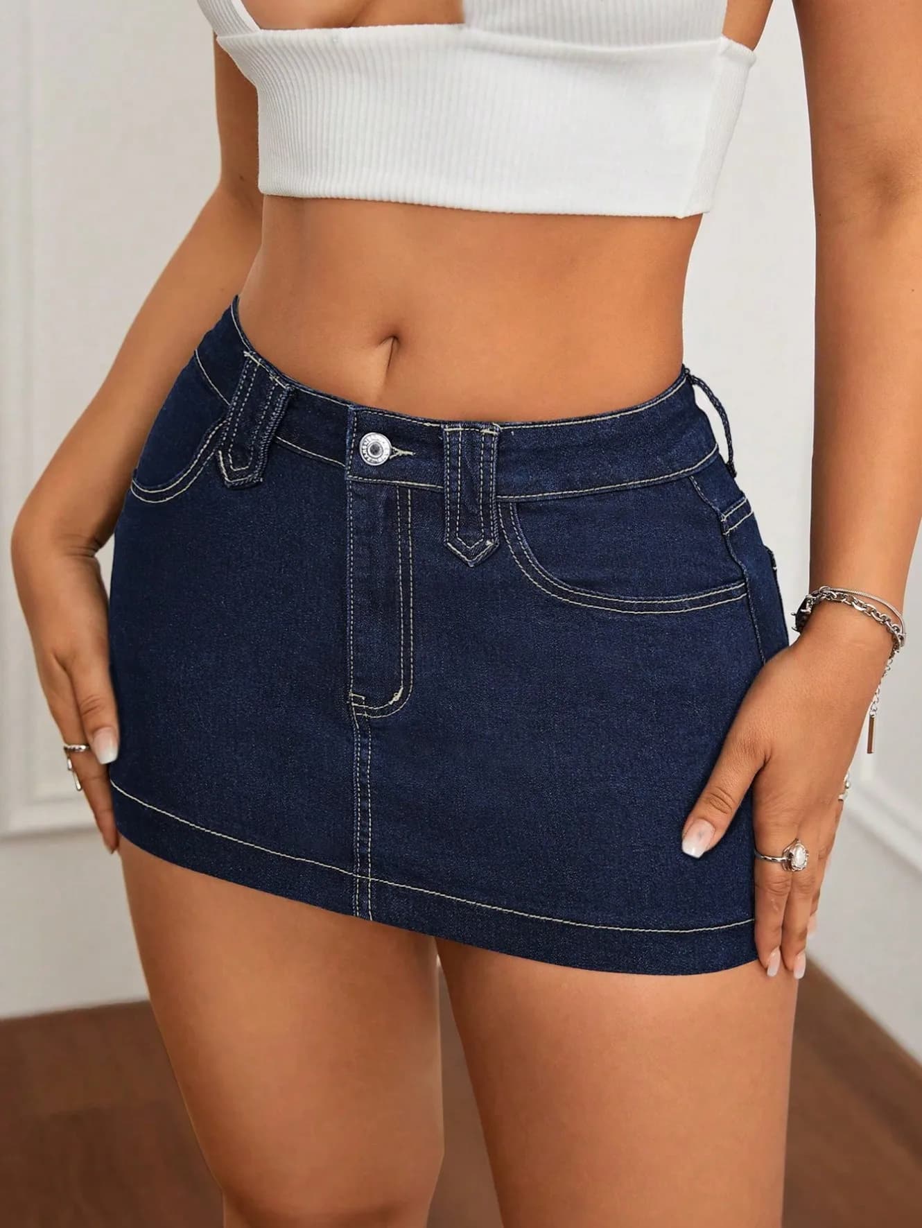High Waist Bodycon Denim Mini Skirt