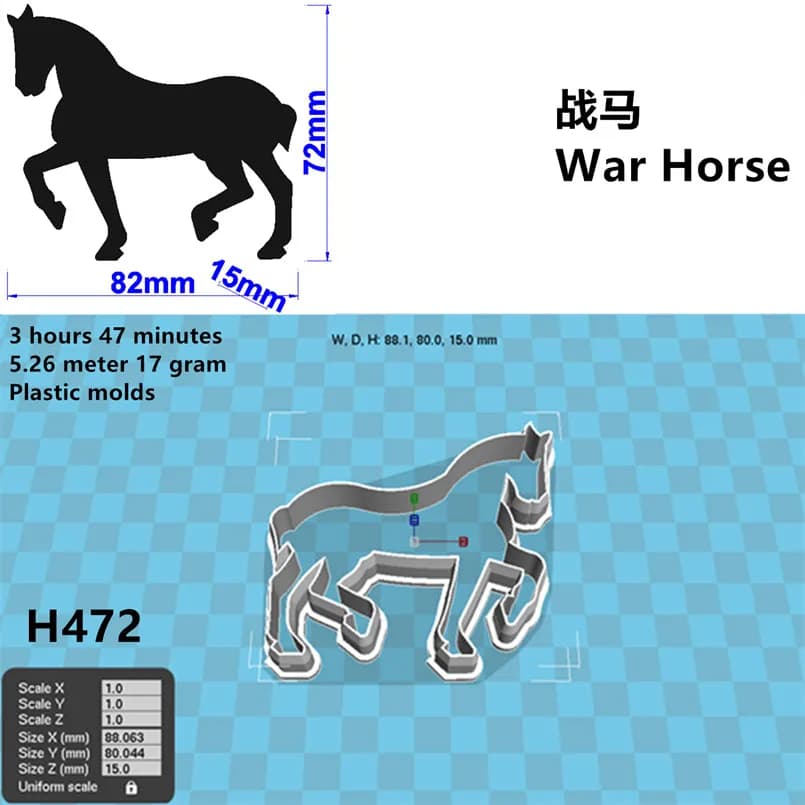 Warhorse Cookie Cutter Mold