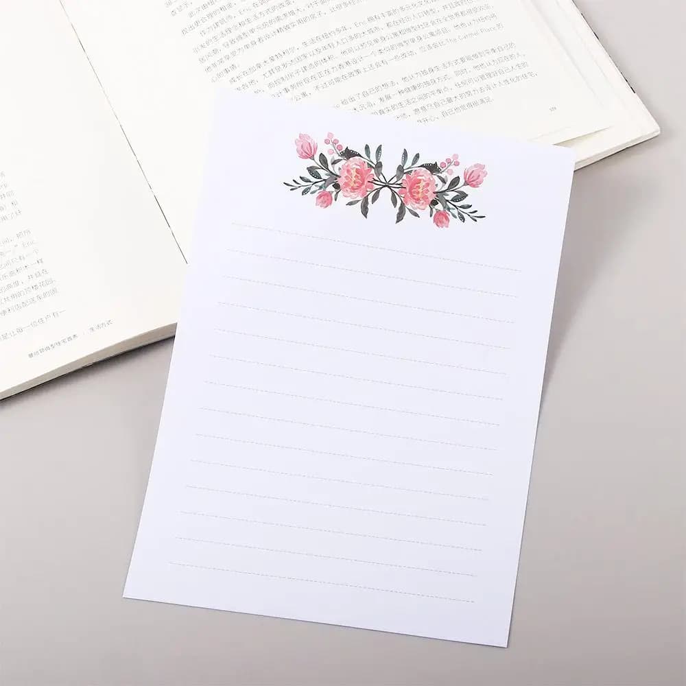 Floral Letter Writing Paper Set with Envelopes