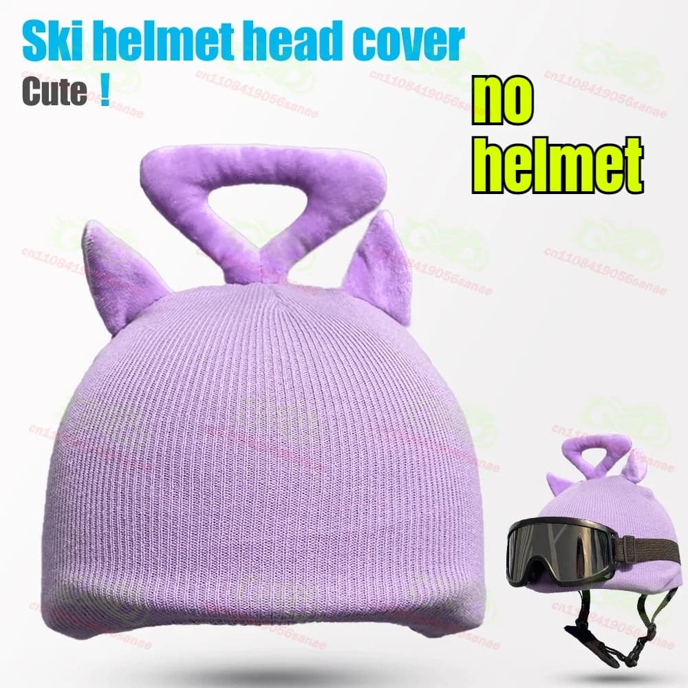 Knitted Winter Ski Hat with Helmet Cover