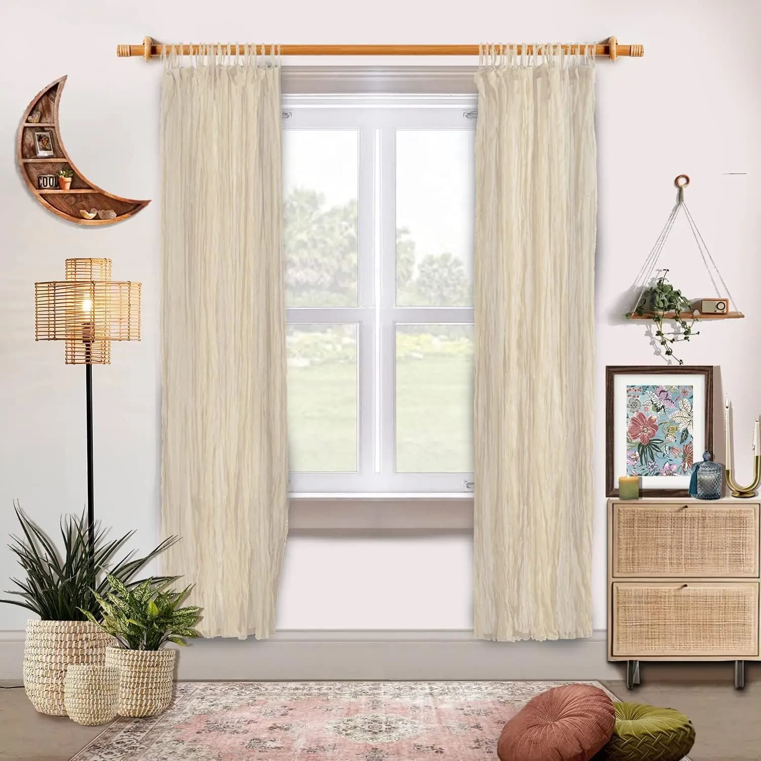 Cotton Sheer Curtain Panels