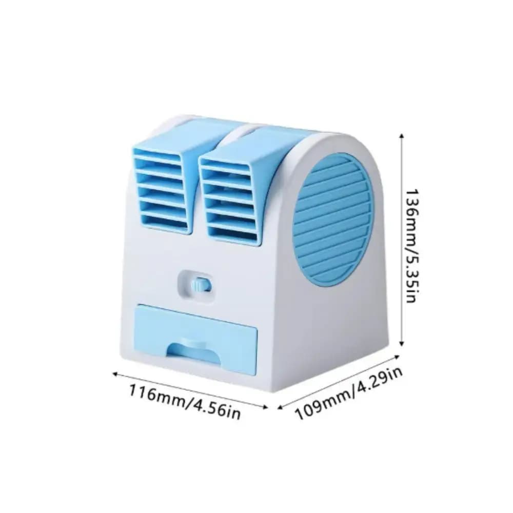 Portable Dual-Outlet Ice Cooling Desk Fan