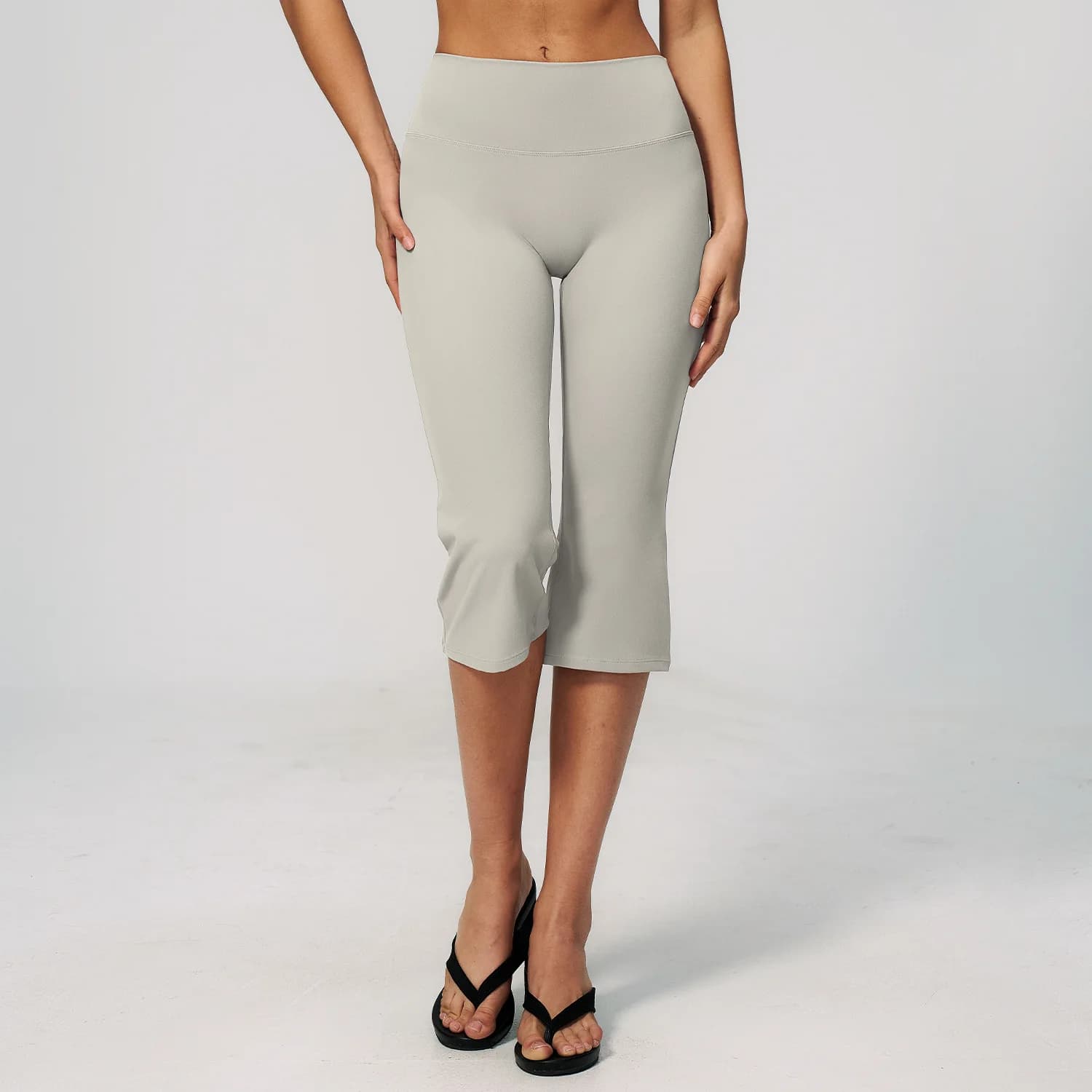 High-Waist Wide-Leg Yoga Capri Pants