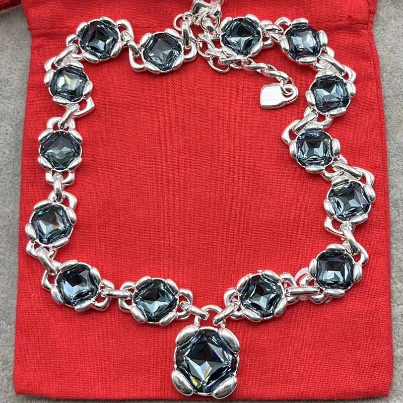 Crystal Pendant Necklace and Bracelet Set