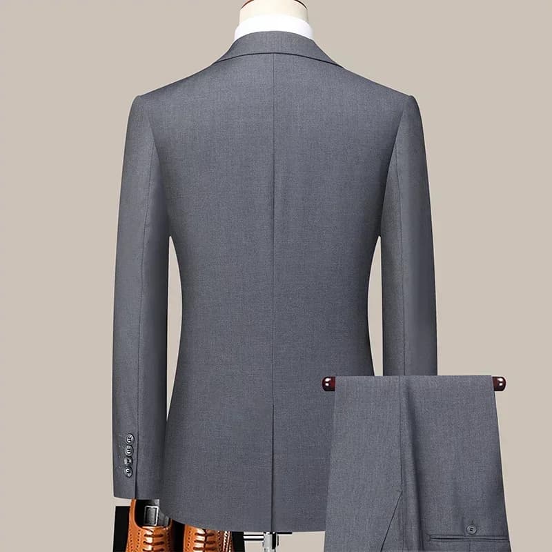 Men's Slim-Fit Business Suit Blazer and Pants