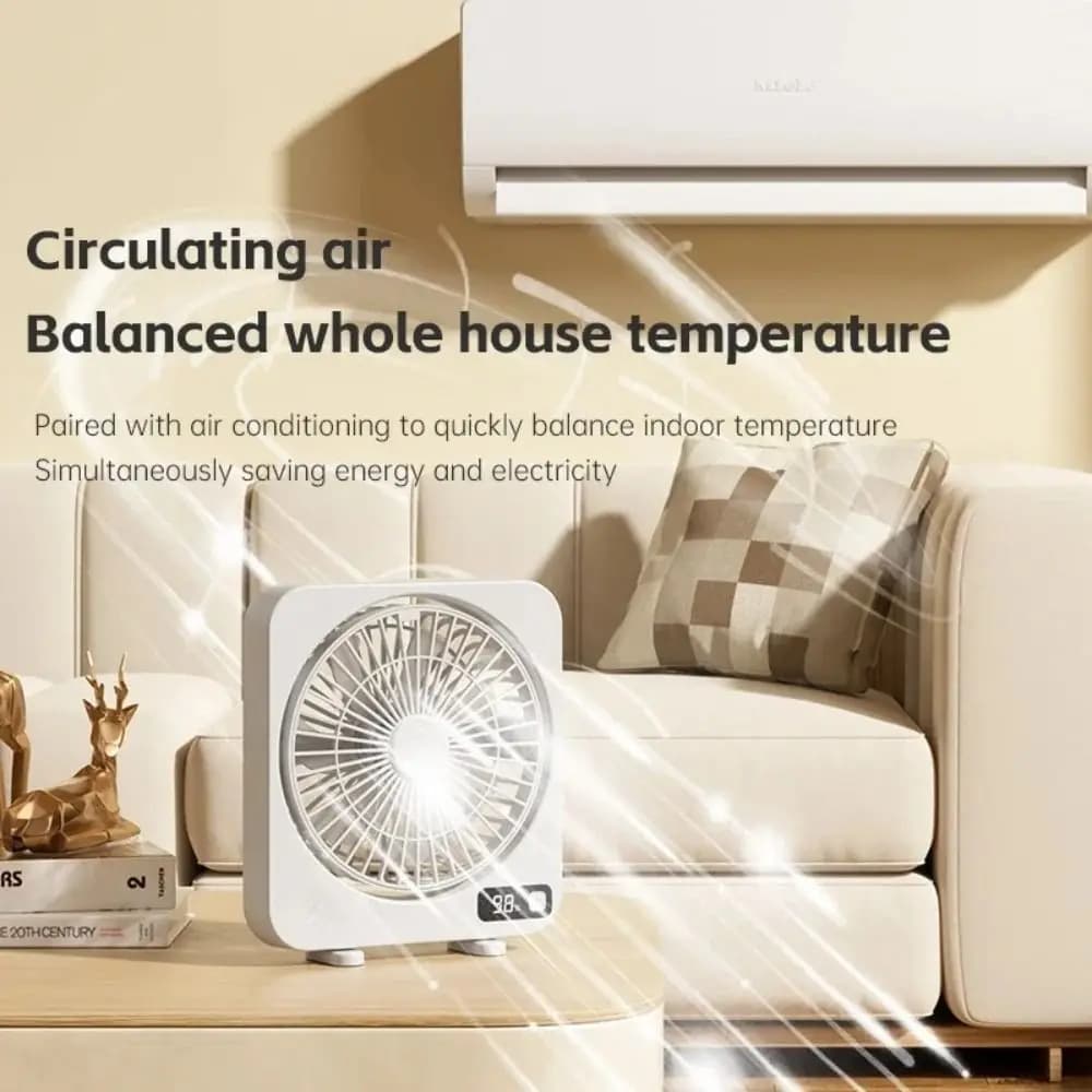 Portable Desktop Fan with LED Display